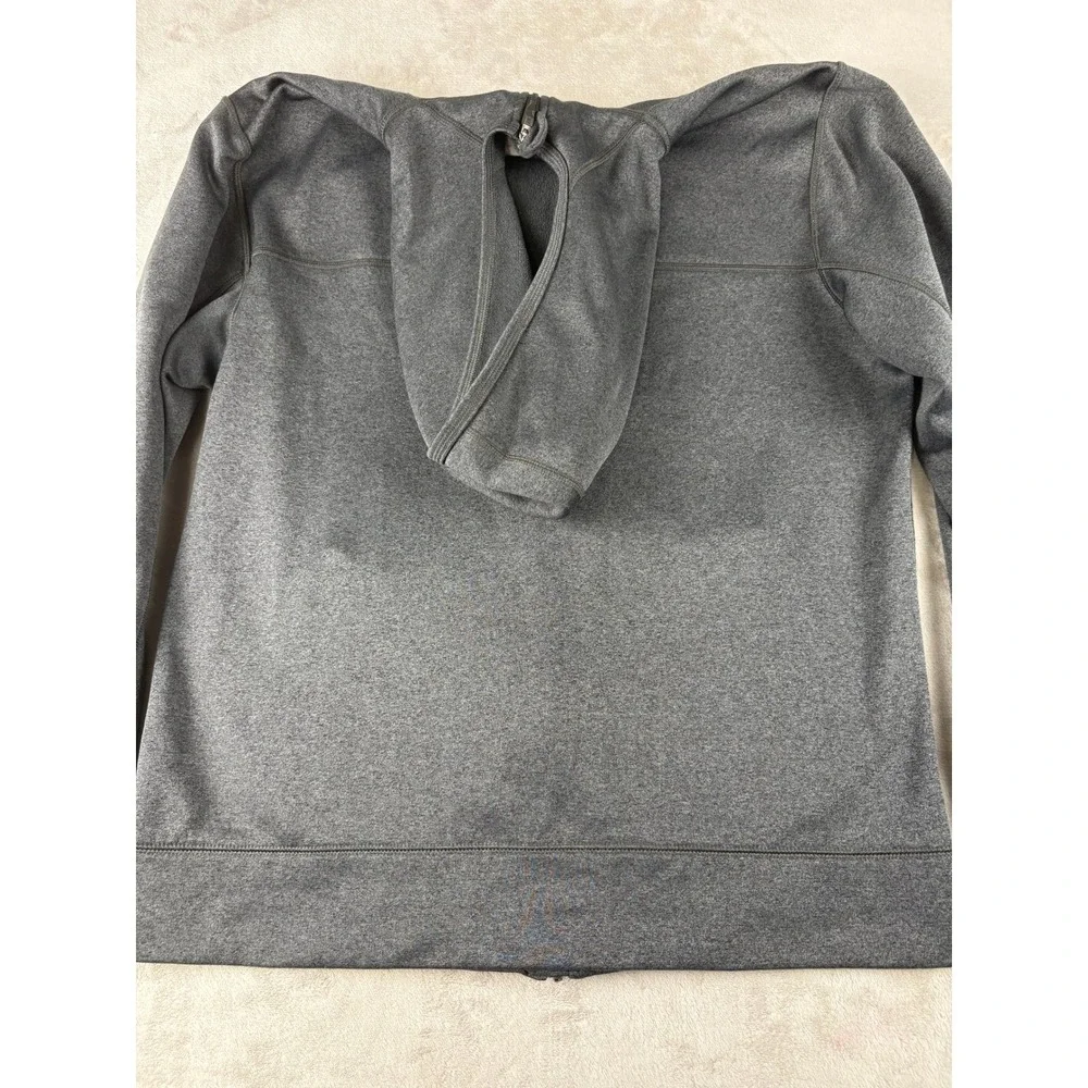 The North Face Mens Full Zip Hoodie Heather Gray Fleece Lined Thumbholes XL